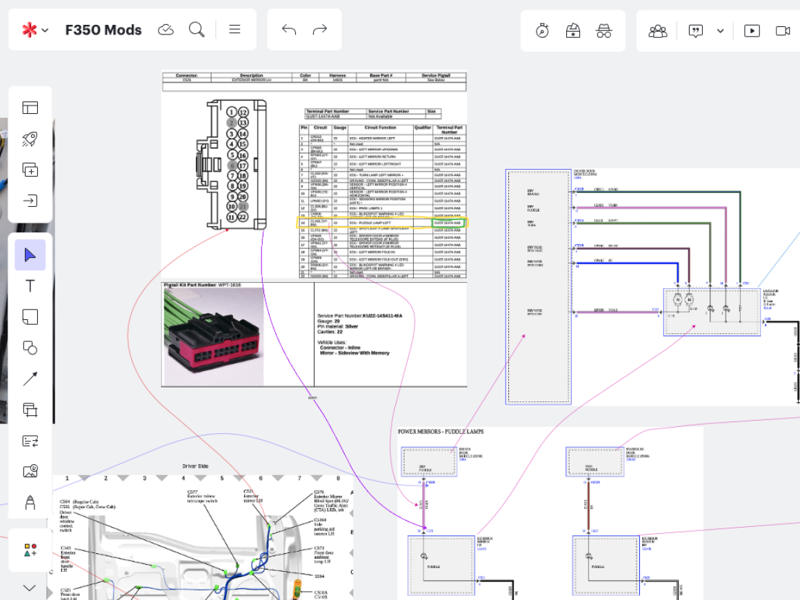 Matthew Rumery used Lucid to visualize and plan new side step lights for his truck.