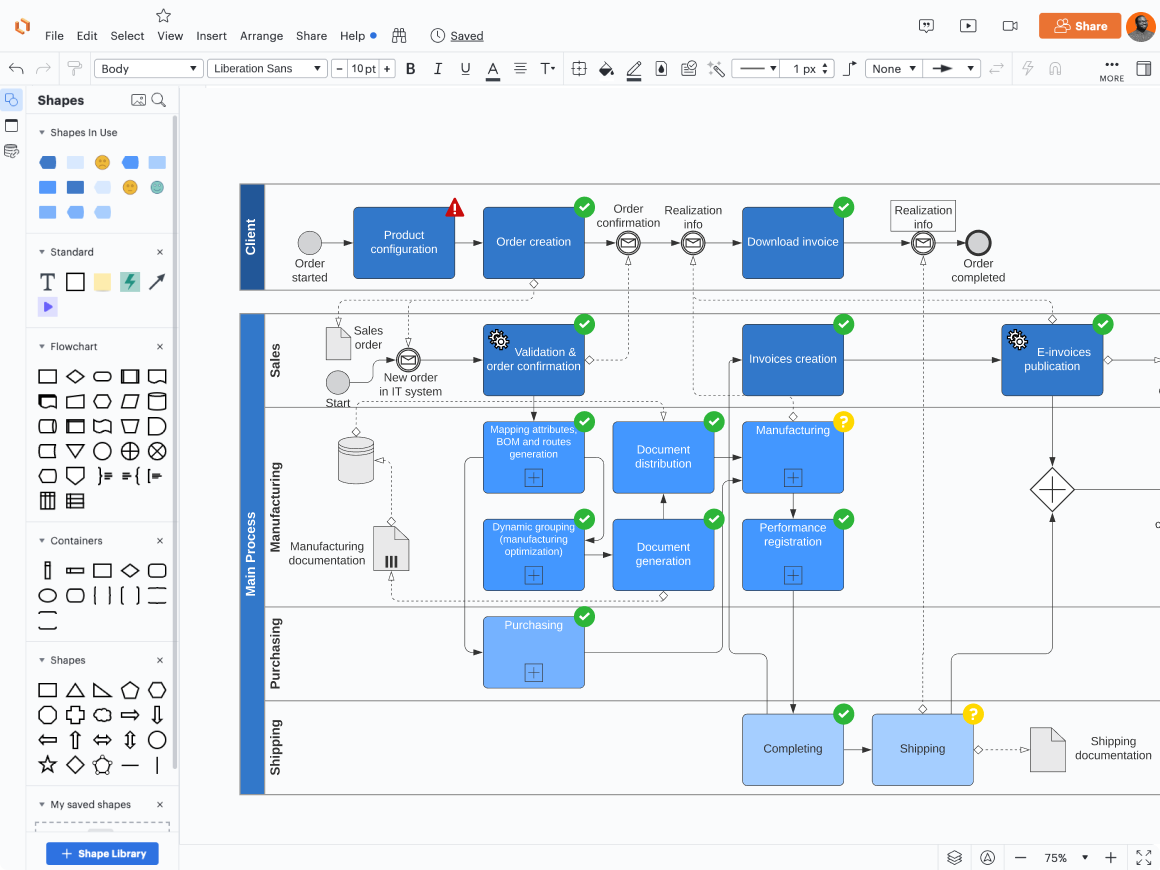 Use conditional formatting and data linking in Lucidchart to easily create diagrams for your organization’s processes.