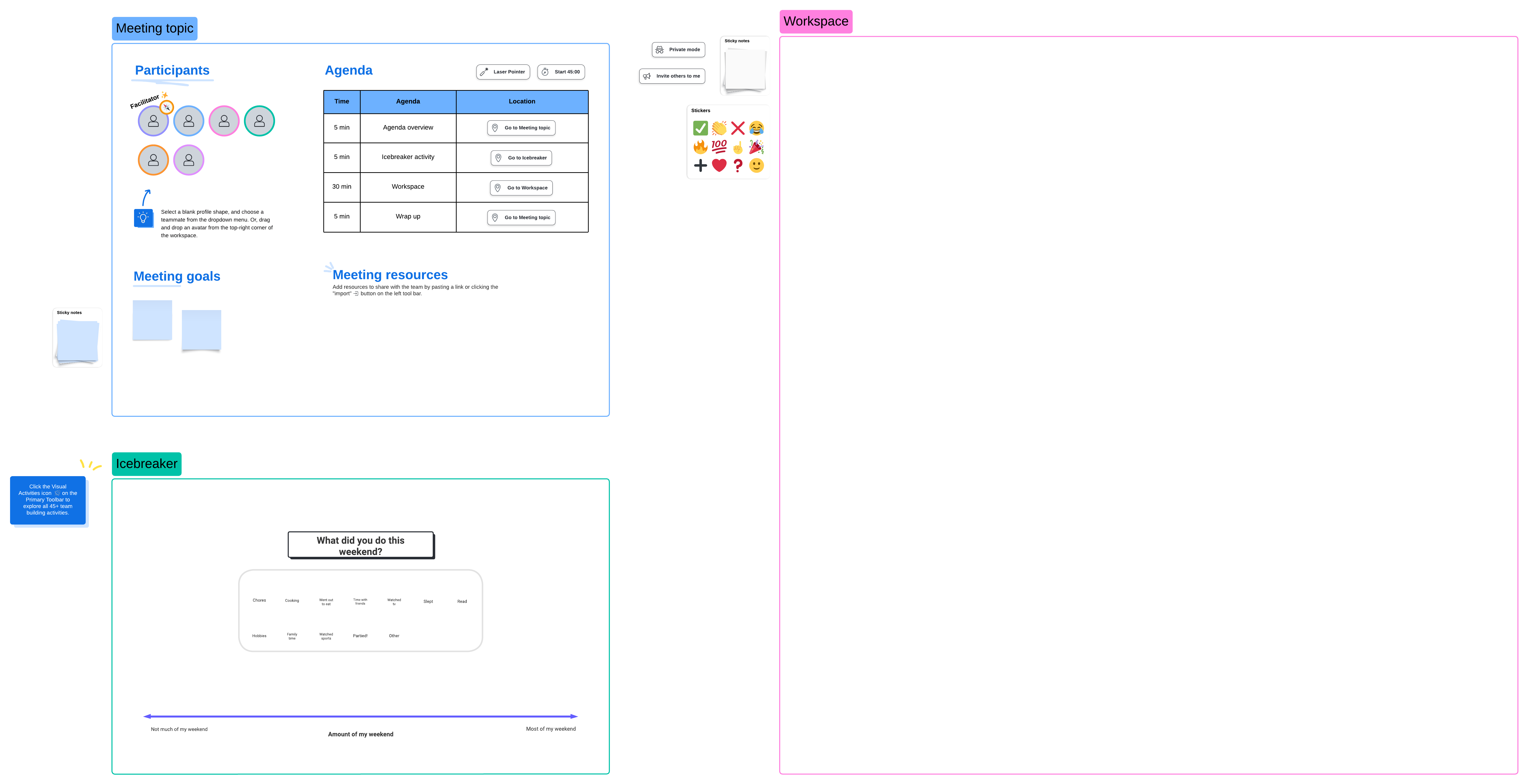 Click on the template image to create your own meeting agenda.