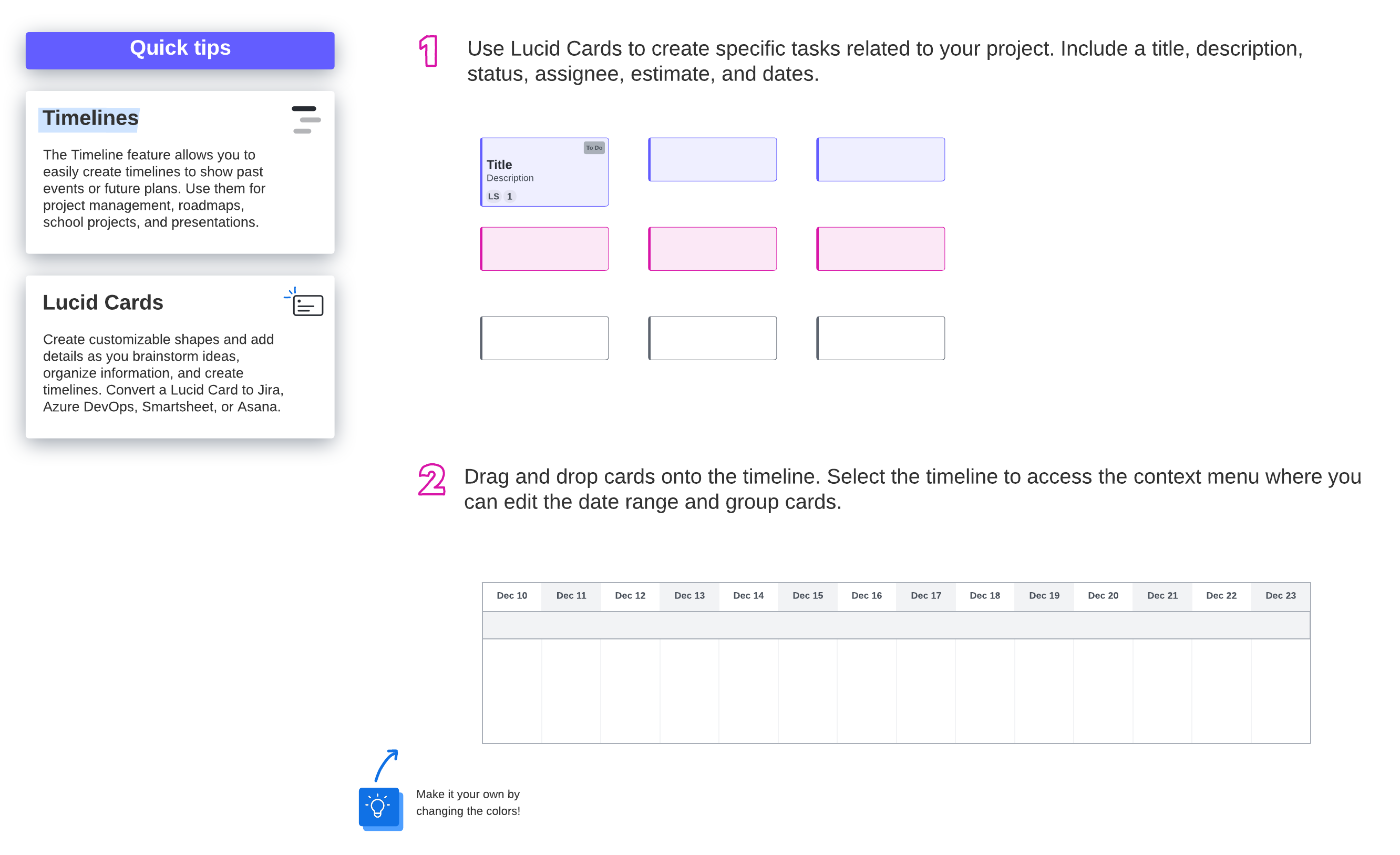 Gantt chart template exmaple (click on image to modify online)