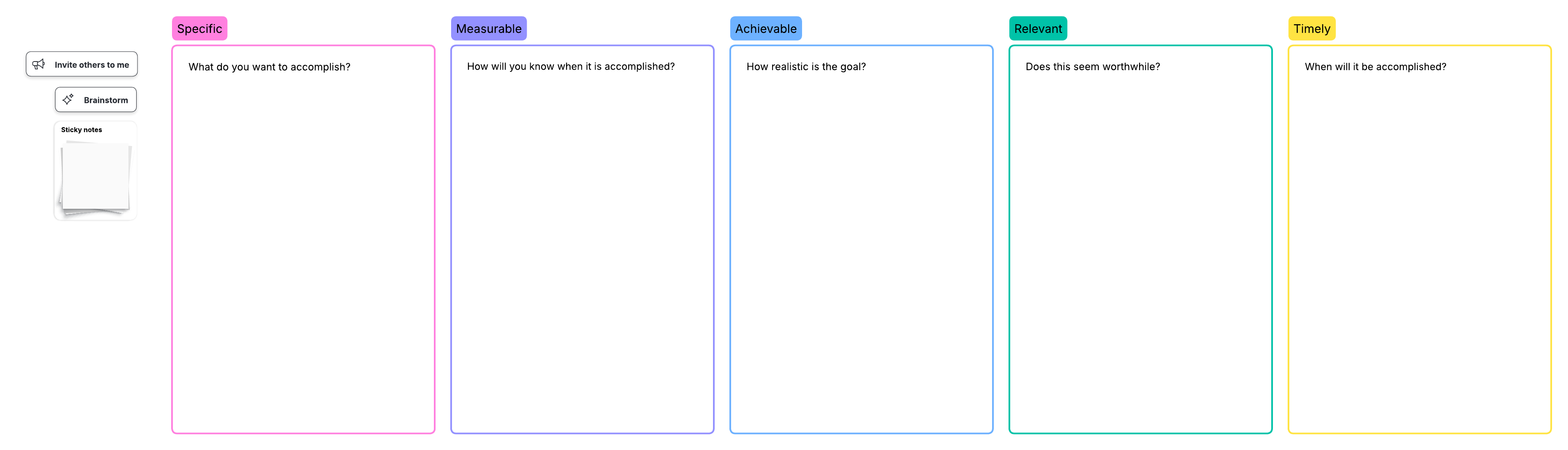 SMART goals template (click on image to edit)