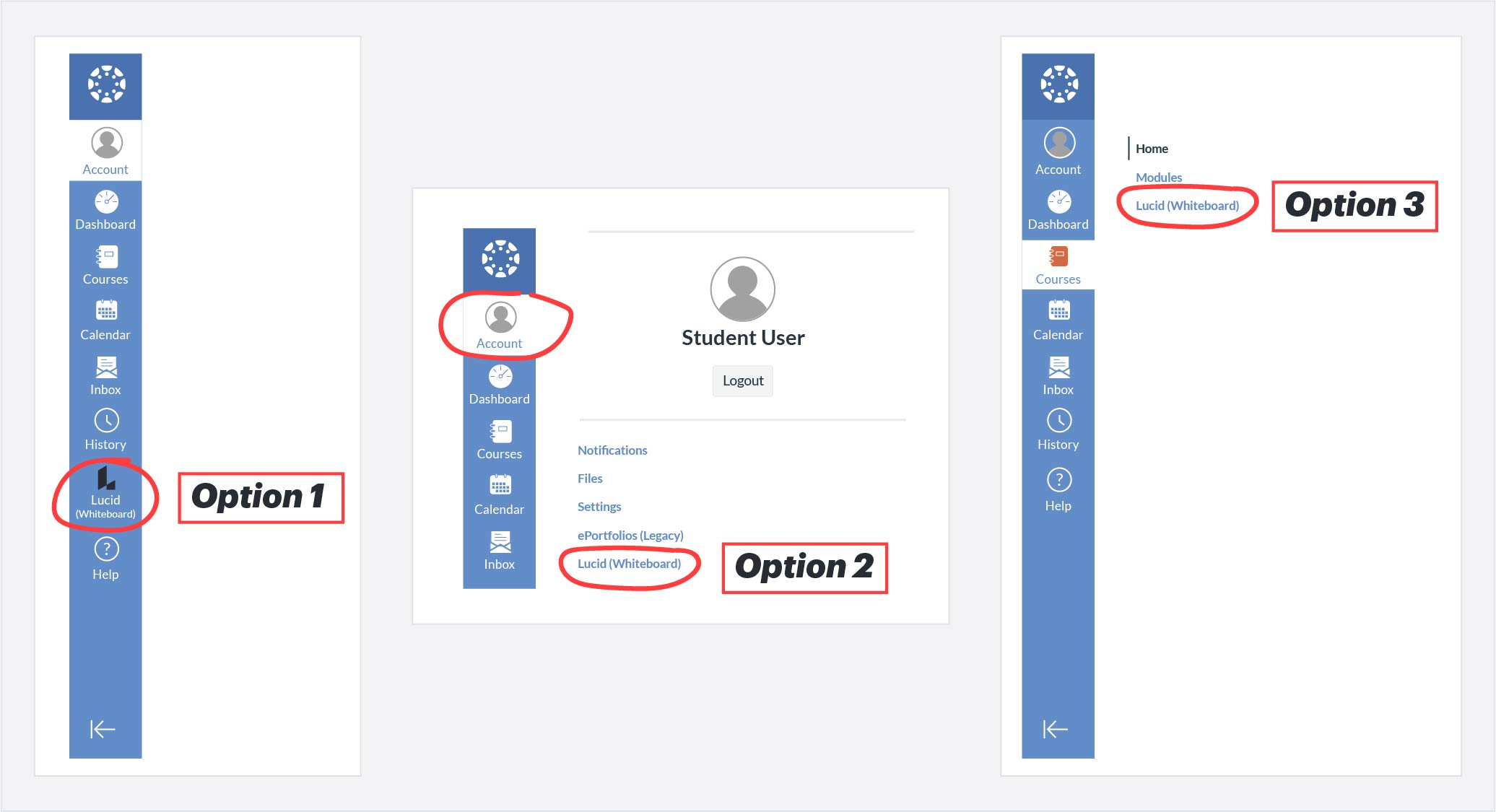 Student Login Options