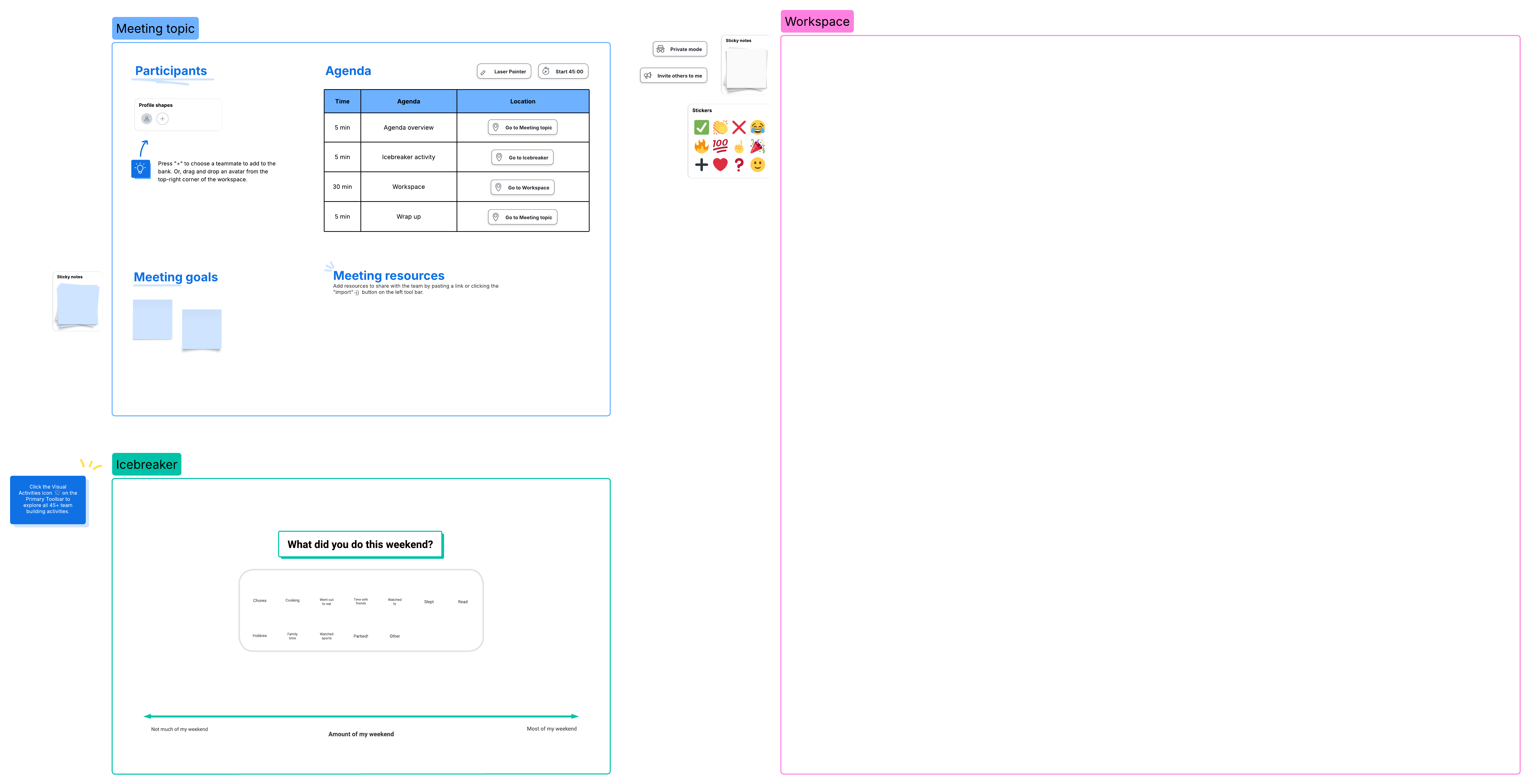 Meeting agenda template example. Click on the image to modify online for free.