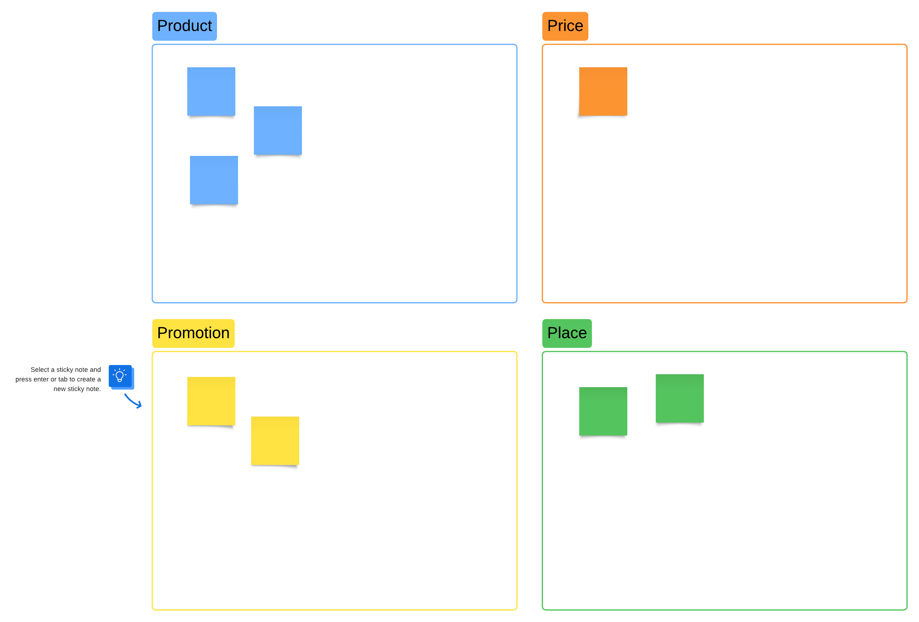 4P marketing mix template (click to use template)